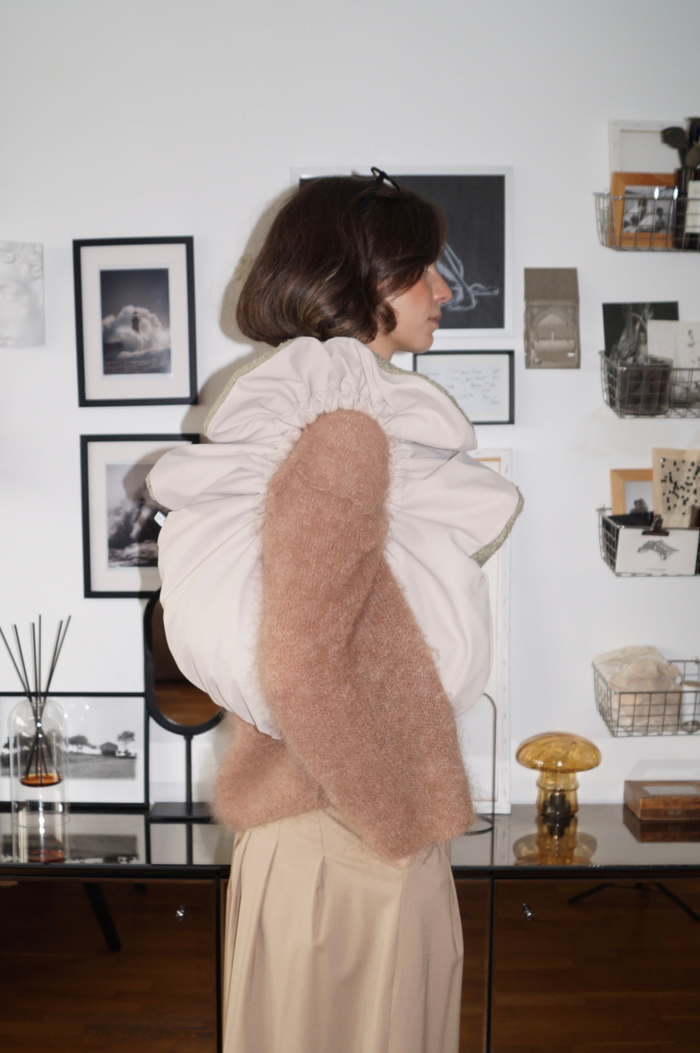 Sac réversible beige & bouclettes