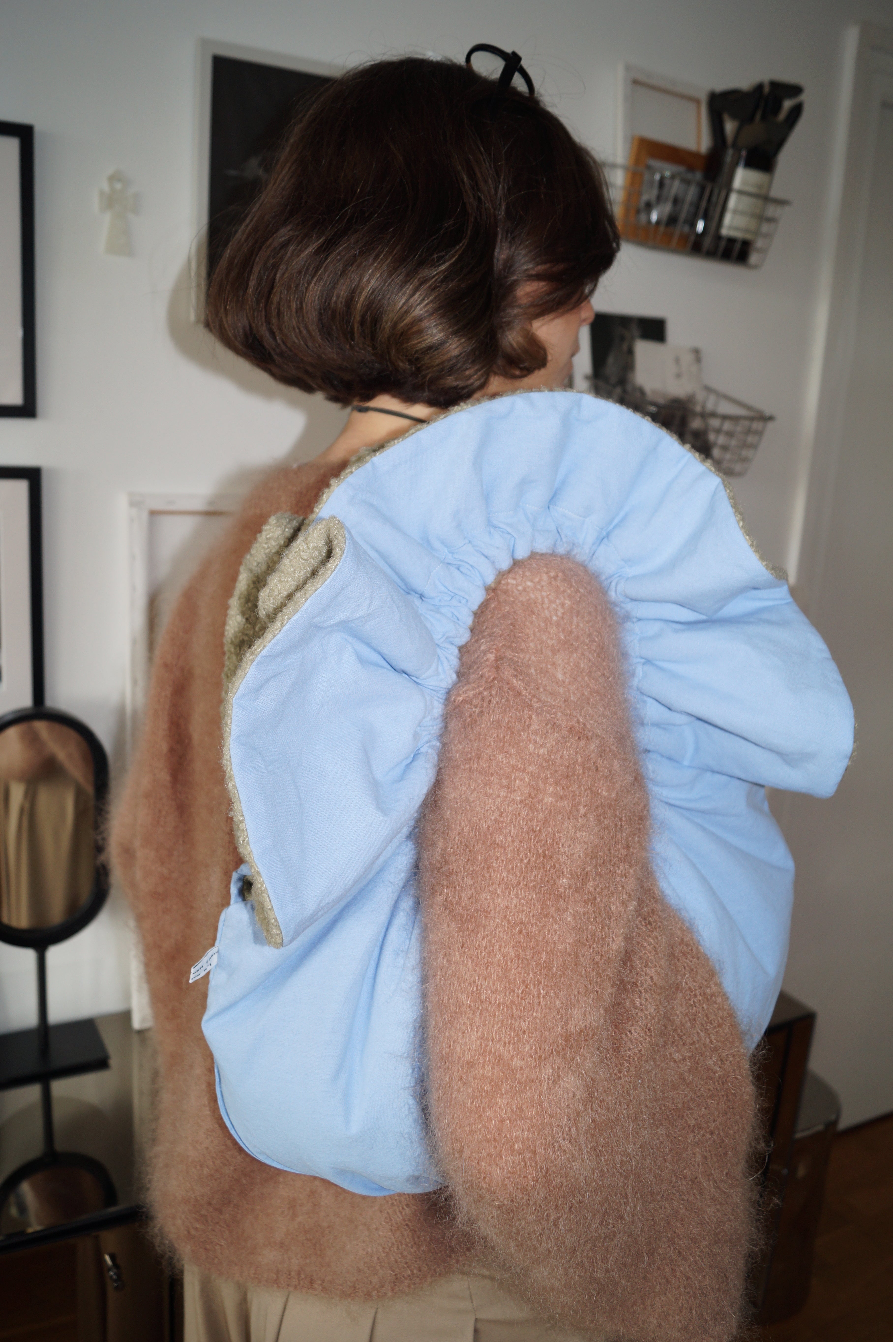 Sac réversible bleu & bouclette