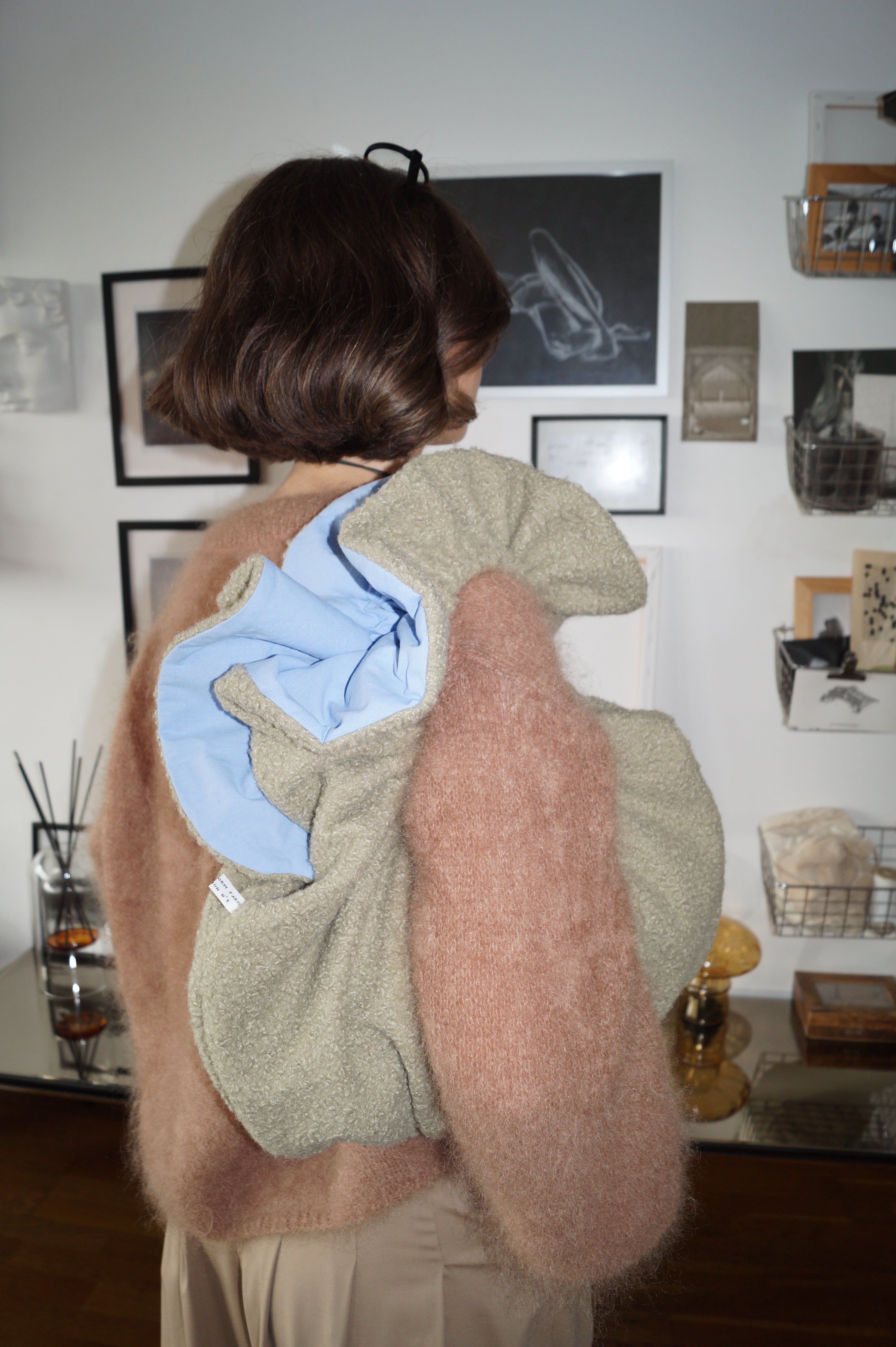 Sac réversible bleu & bouclette