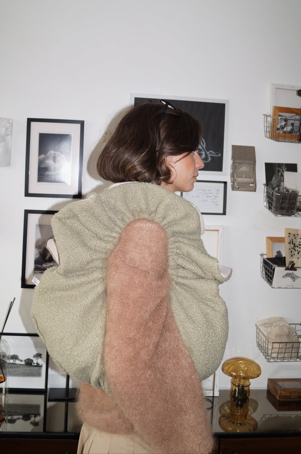 Sac réversible beige & bouclettes