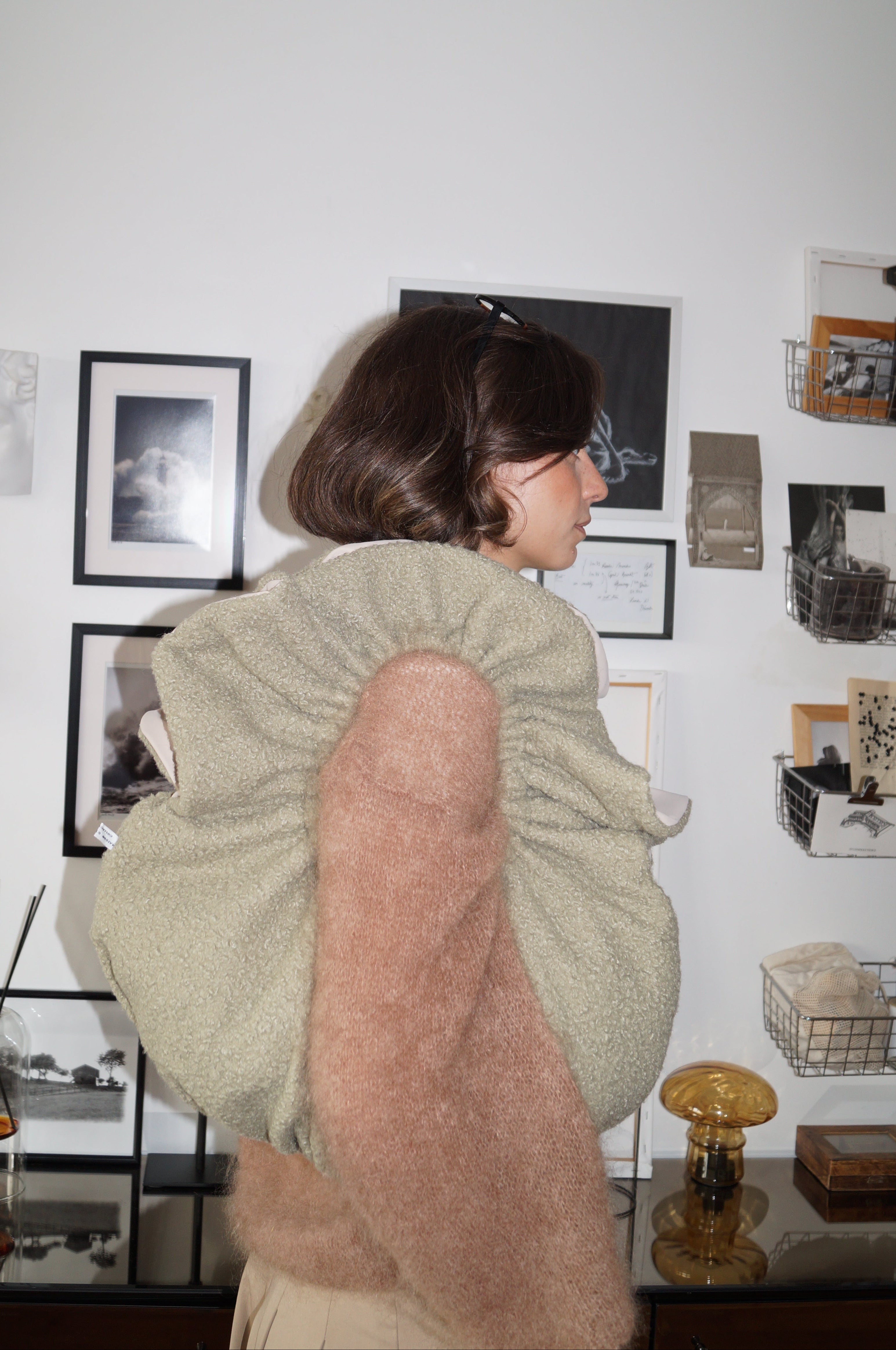 Sac réversible beige & bouclettes