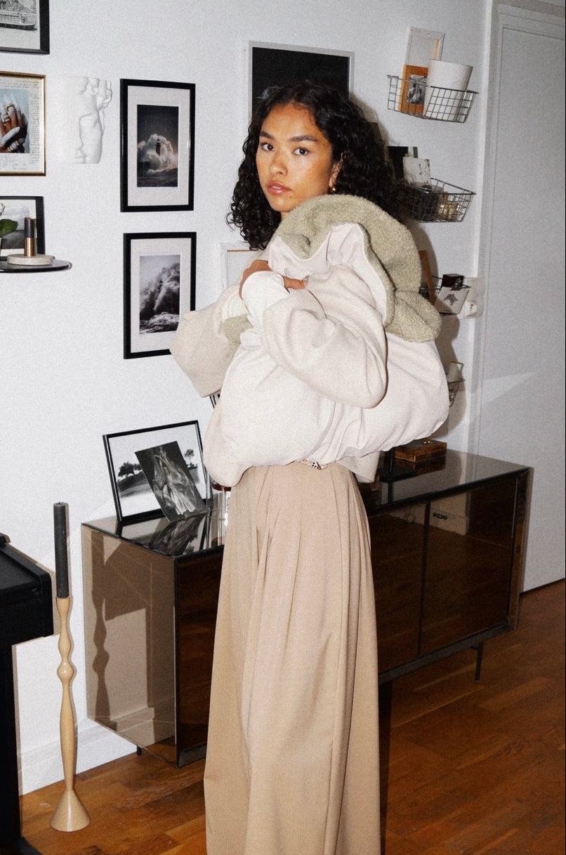 Sac réversible beige & bouclettes